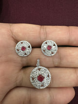 Red Floral Halo Set, front view