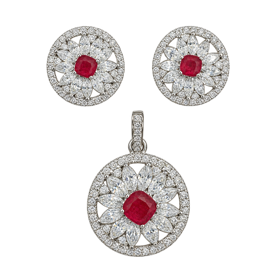Red Floral Halo Set, transparent catalogue view