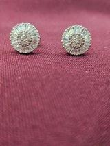 Silver Tone Halo Hoop Earrings, front view