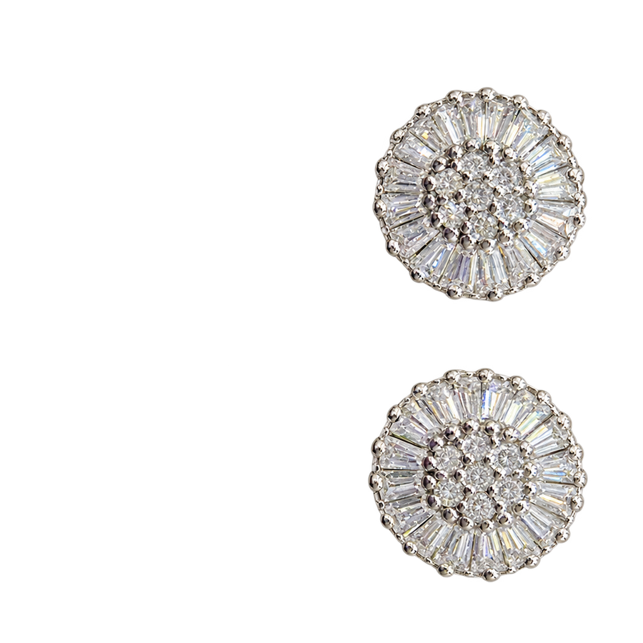 Silver Tone Halo Hoop Earrings, transparent catalogue view
