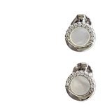 Round Silver Tone Halo Hoop Earrings, transparent catalogue view