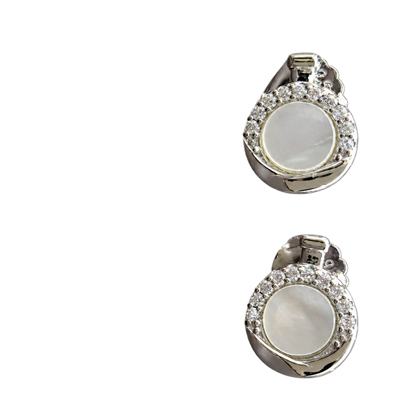 Round Silver Tone Halo Hoop Earrings, transparent catalogue view