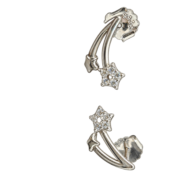 Silver Star Hoop Earrings, transparent catalogue view
