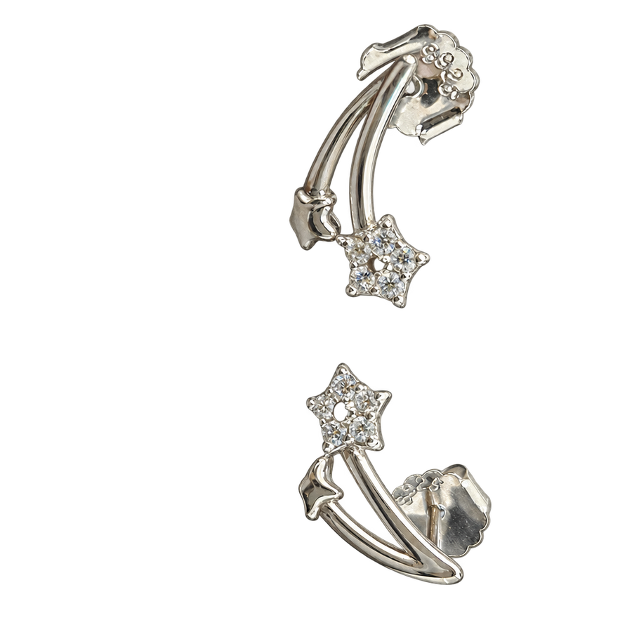 Silver Star Hoop Earrings, transparent catalogue view