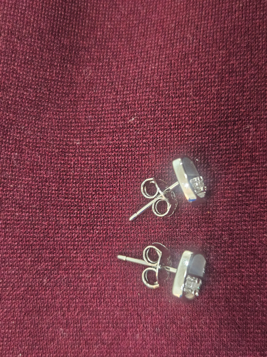 Silver-Tone Square Hoop Earrings, rear view