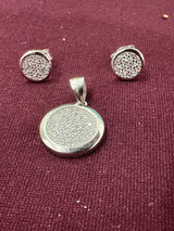 Textured Disc Pendant Set, angled view