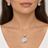 Textured Disc Pendant Set, worn lifestyle view