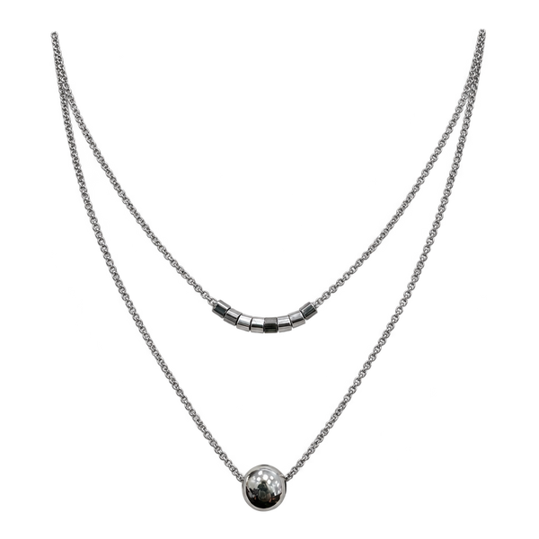 Layered Bar Ball Necklace, transparent catalogue view