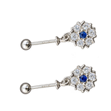 Blue Floral Drop Bugdi Pair, transparent catalogue view