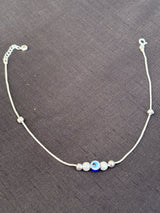 Blue Evil Eye Kids Ring, front view