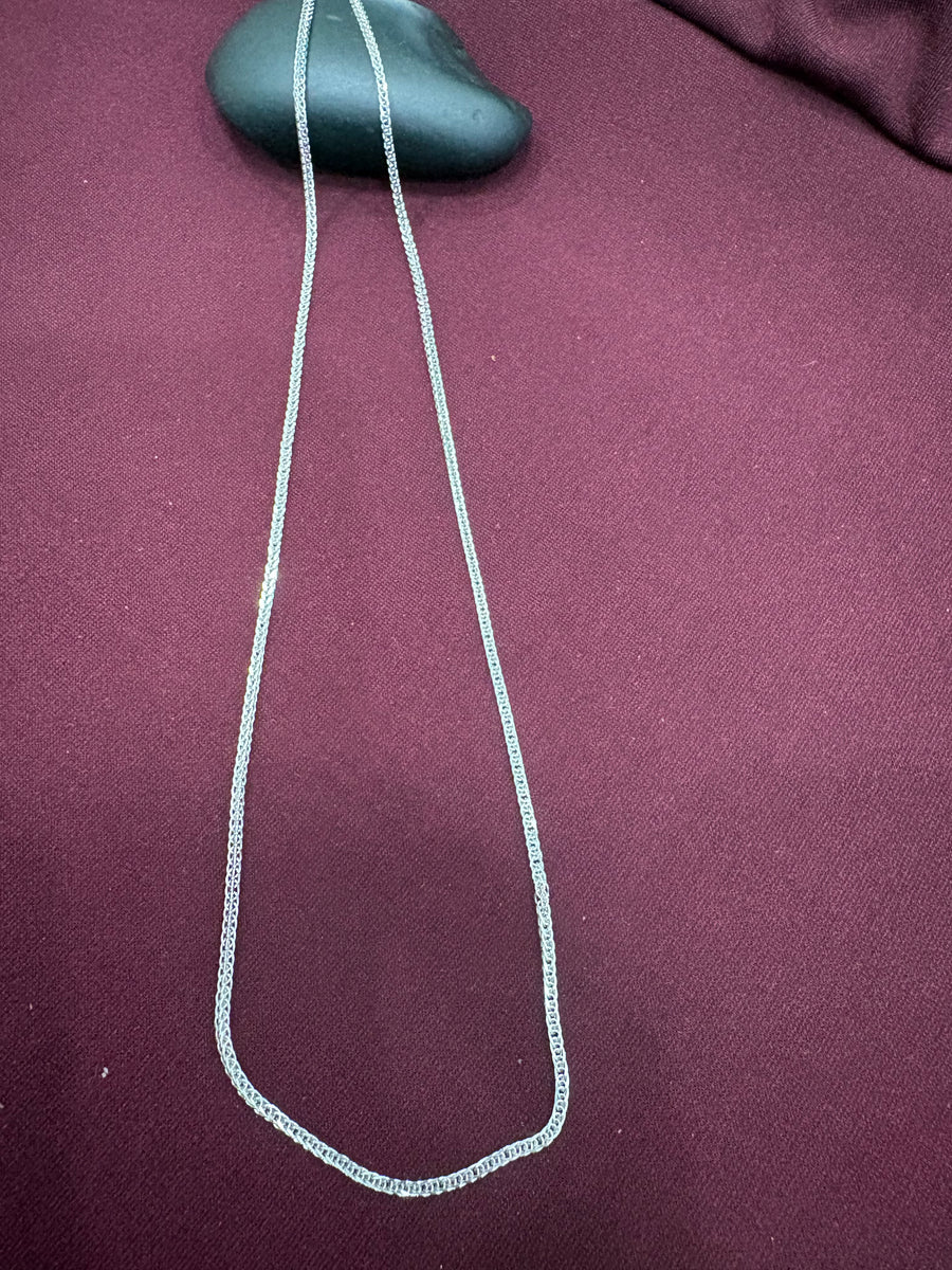 Braided Silver-Tone Chain, angled view