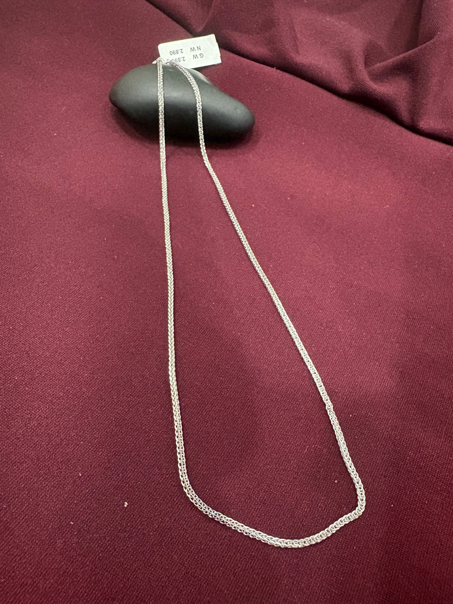 Braided Silver-Tone Chain, top view