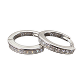 Silver-Tone Crystal Huggie Hoops, transparent catalogue view