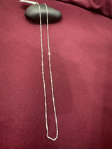 Silver-Tone Beaded Link Chain, angled view