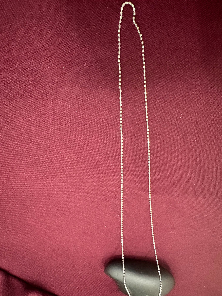Silver-Tone Beaded Link Chain, front view