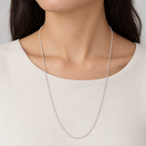 Silver-Tone Beaded Link Chain, worn lifestyle view