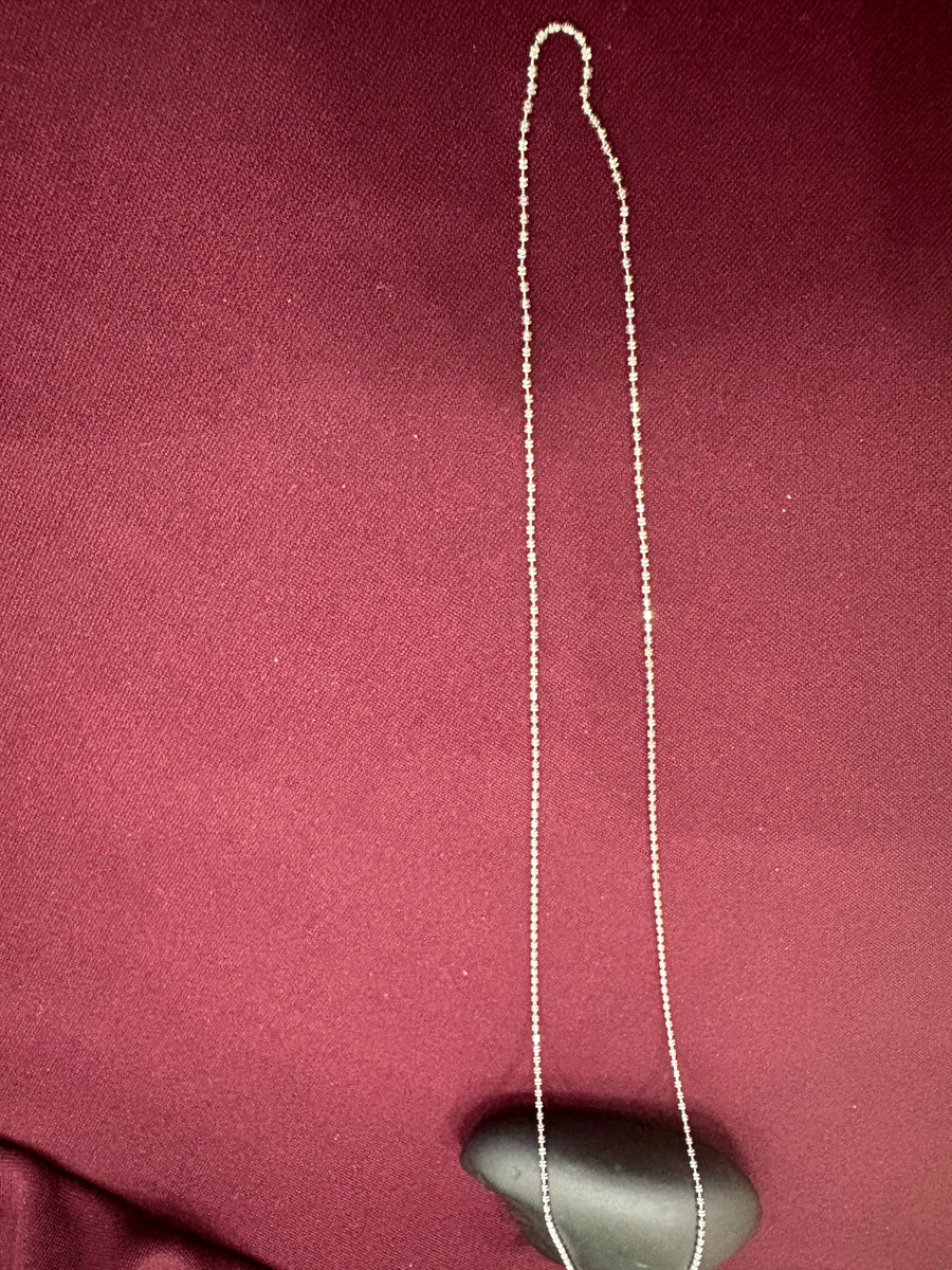 Silver-Tone Beaded Link Chain, top view