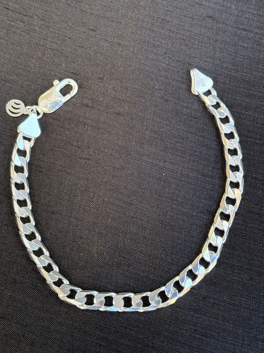 Silver-Tone Curb Chain Bracelet, front view