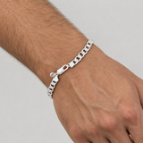 Silver-Tone Curb Chain Bracelet, worn lifestyle view