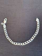 Silver-Tone Curb Chain Bracelet, top view