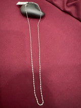 Silver-Tone Cylindrical Bead Chain, angled view