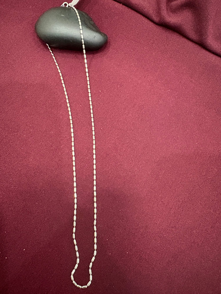 Silver-Tone Cylindrical Bead Chain, top view