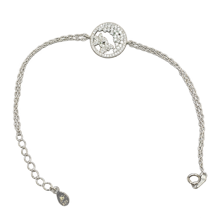Crystal Butterfly Chain Bracelet, transparent catalogue view