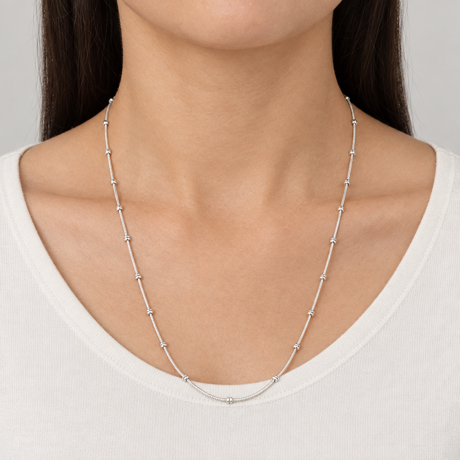 Double Ring Station Chain, worn lifestyle view