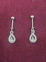 Double Teardrop Stone Bugdi Pair, angled view