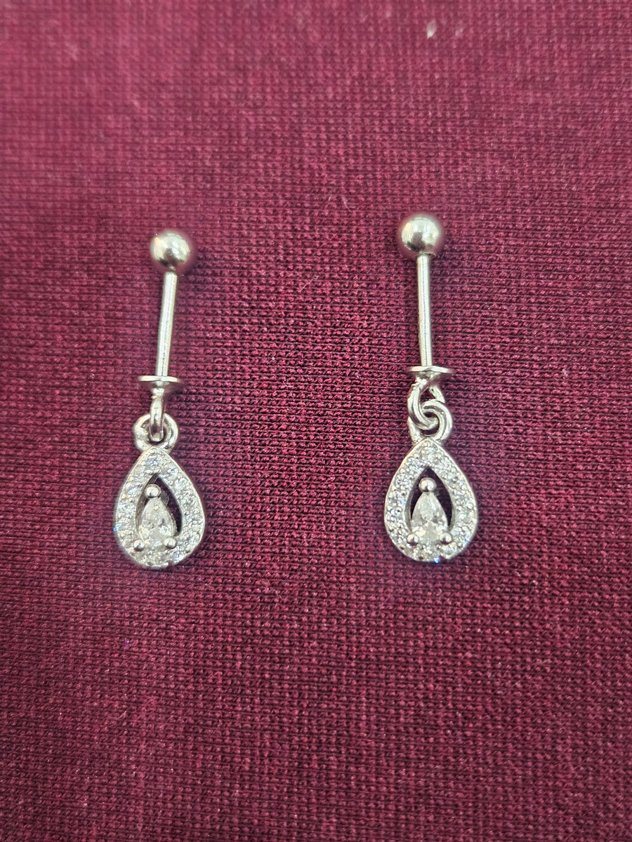 Double Teardrop Stone Bugdi Pair, front view