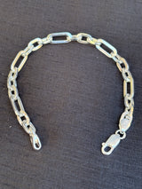 Silver-Tone Elongated Link Bracelet, angled view