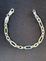 Silver-Tone Elongated Link Bracelet, front view