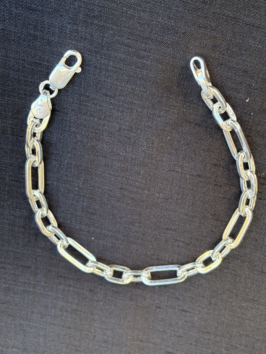 Silver-Tone Elongated Link Bracelet, front view