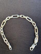 Silver-Tone Elongated Link Bracelet, top view