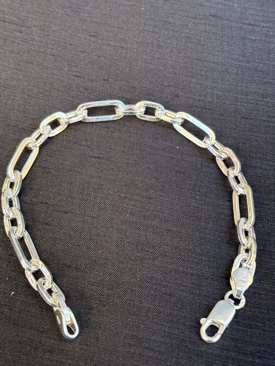 Silver-Tone Elongated Link Bracelet, top view