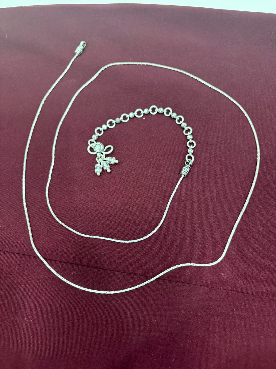 Silver-Tone Figurine-Charm Waist Chain angled view
