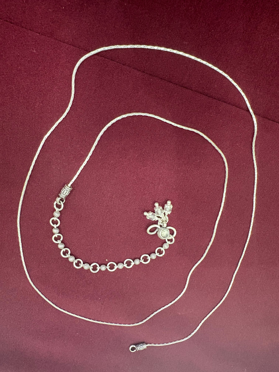 Silver-Tone Figurine-Charm Waist Chain close up