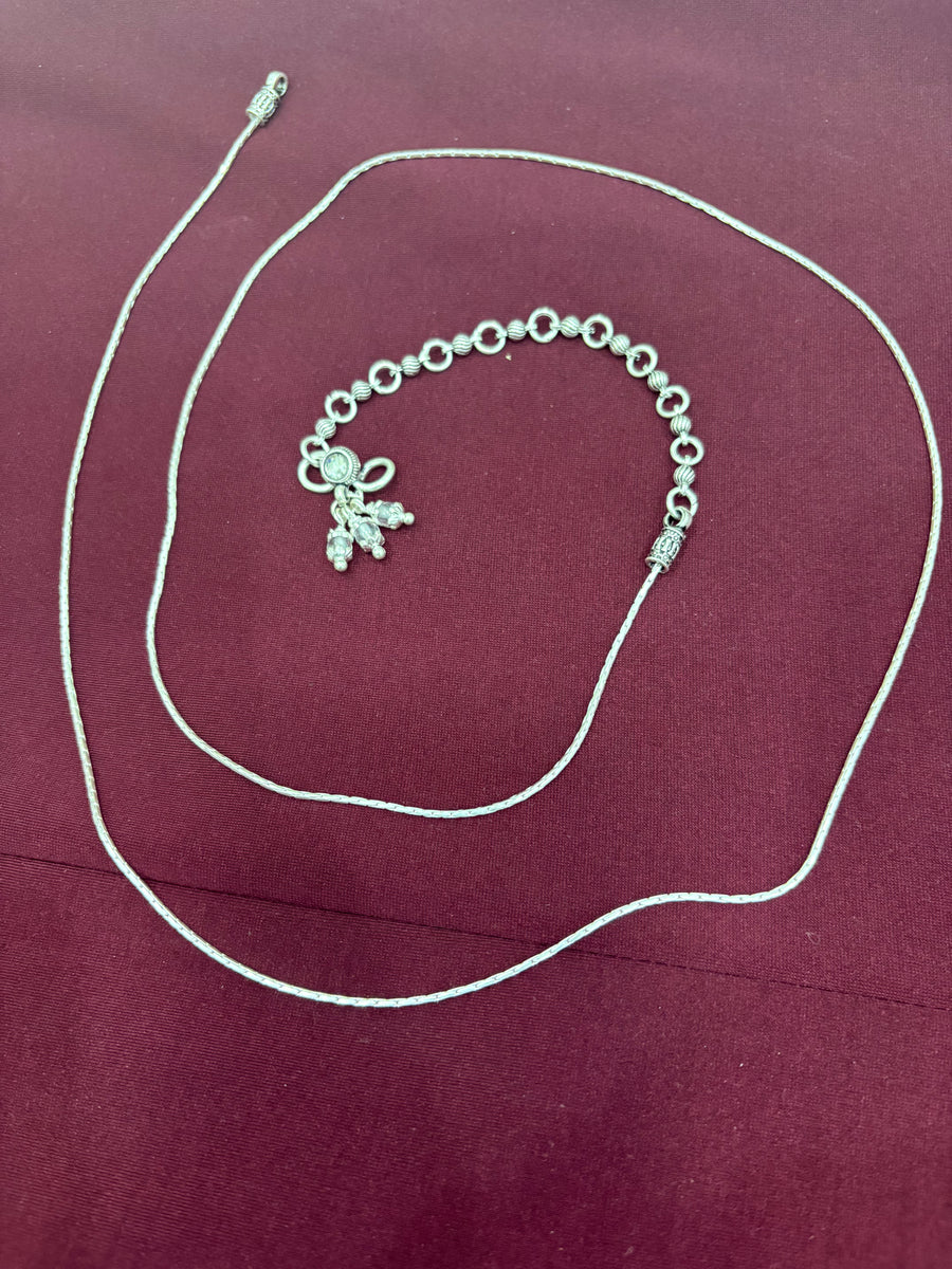 Silver-Tone Figurine-Charm Waist Chain top view
