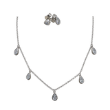 Teardrop Crystal Necklace Set, transparent catalogue view