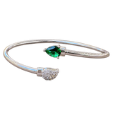 Green Teardrop Open Bangle, transparent catalogue view