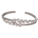 Leaf Crystal Open Bangle, transparent catalogue view