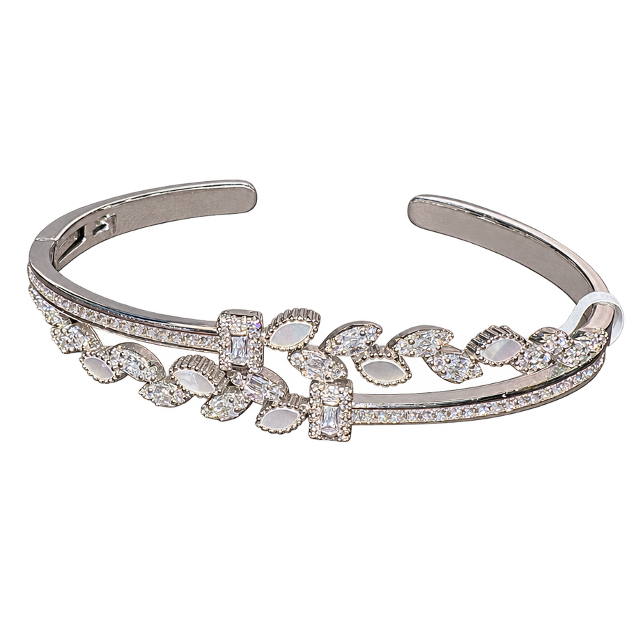 Leaf Crystal Open Bangle, transparent catalogue view