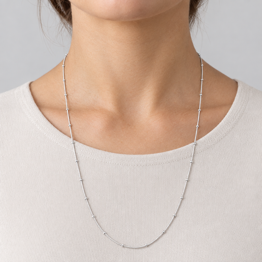 Minimal Ring Station Chain, worn lifestyle view