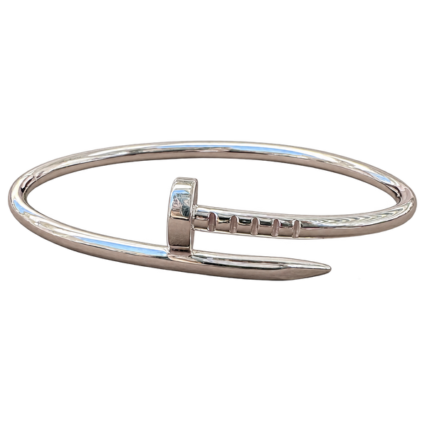 Silver-Tone Nail Bangle, transparent catalogue view