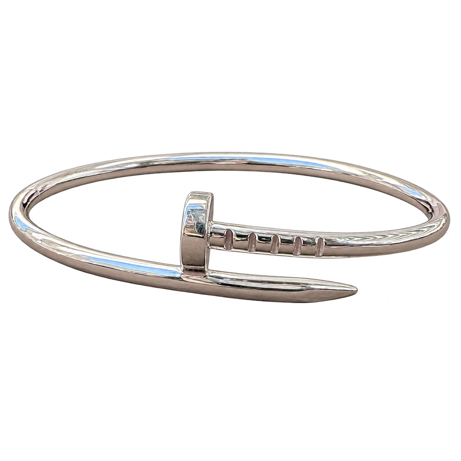 Silver-Tone Nail Bangle, transparent catalogue view