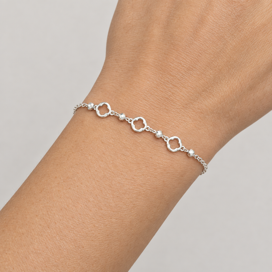 Open Circle Chain Bracelet, worn lifestyle view