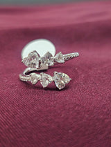 Silver-Tone Heart Accent Ring, angled view