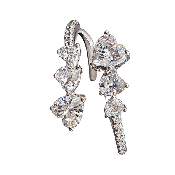 Silver-Tone Heart Accent Ring, transparent catalogue view