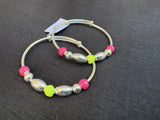 Pink Lime Bead Bachha Kadli, front view