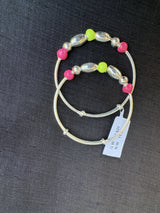 Pink Lime Bead Bachha Kadli, top view